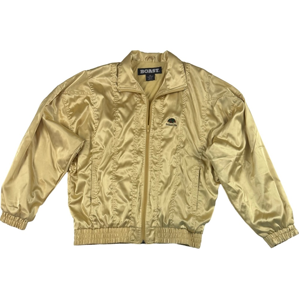 Vintage Boast Gold Bomber Jacket Mens‎ M Princeville Hawaii Golf Vtg Disco